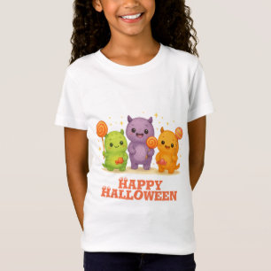 Camiseta Kawaii Monstros e Lollipops Bolsas de Dia das Brux