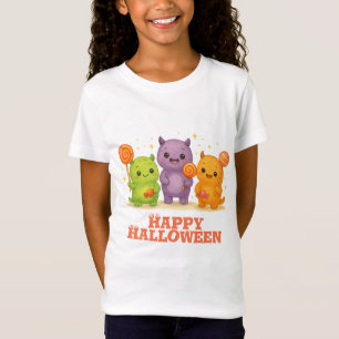 Camiseta Kawaii Monstros e Lollipops Bolsas de Dia das Brux