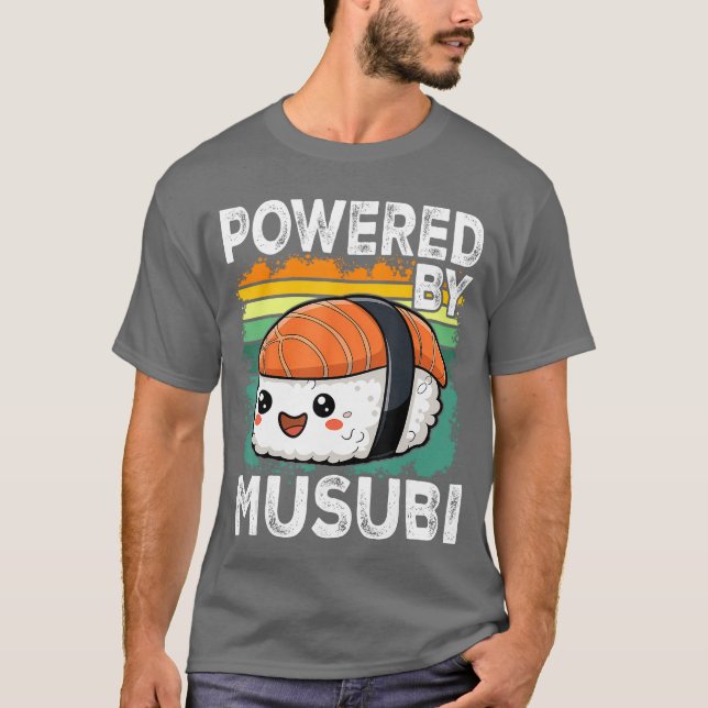 Camiseta Kawaii Musubi retrô engraçado (Frente)