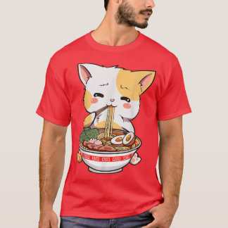 Camiseta Kawaii Neko Ramen Cute Ramen Cat Japanese Noodle G
