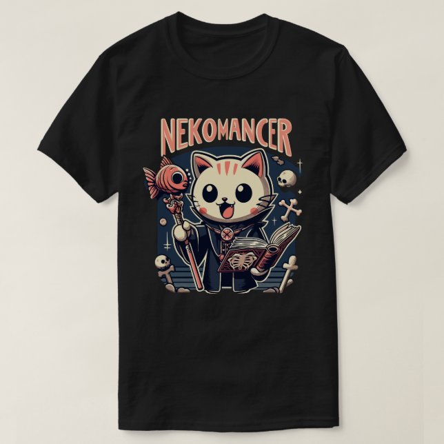 Camiseta Kawaii Nekomancer (Frente do Design)