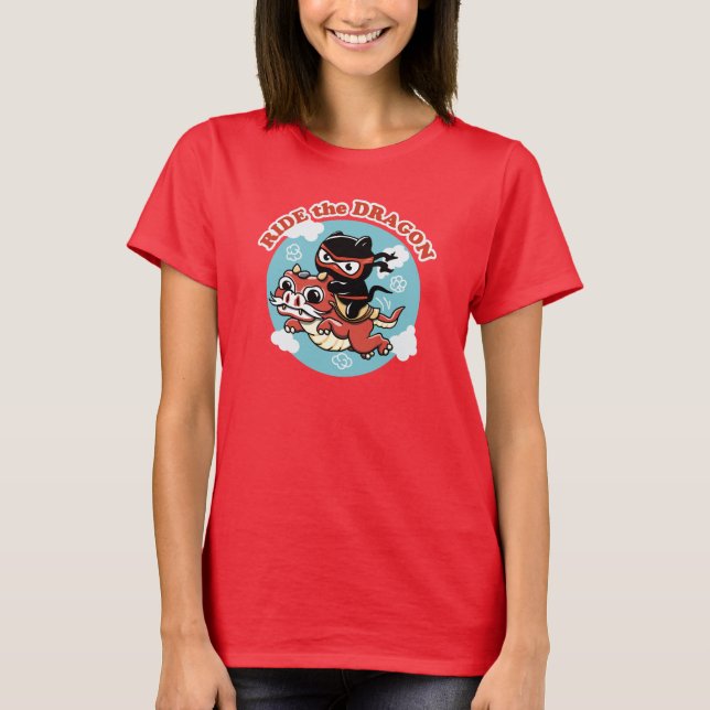 Camiseta Kawaii Ninja Cat | Circular O Dragão (Frente)