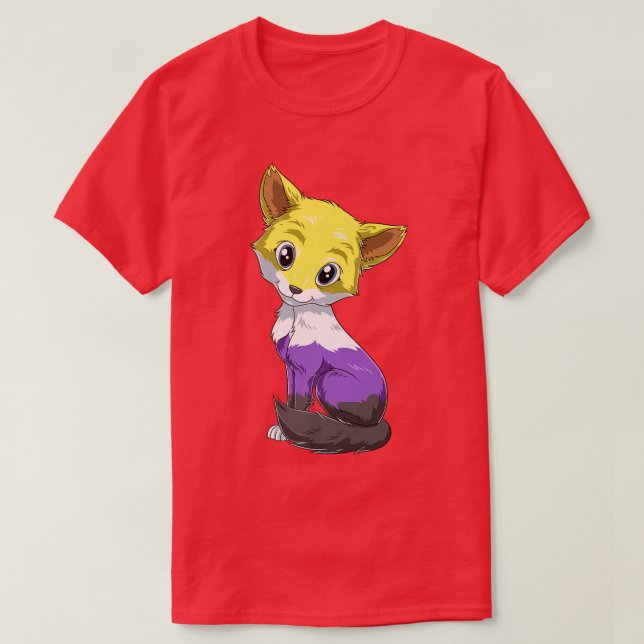 Camiseta Kawaii Nonbinary e Genderqueer Fo Premium (Frente do Design)