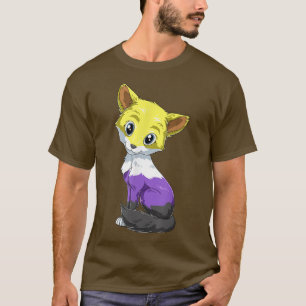 Camiseta Kawaii Nonbinary e Genderqueer Fox T-Shirt