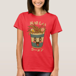 Camiseta Kawaii Oishii Ramen – Xícara de Macarrão Japonês F