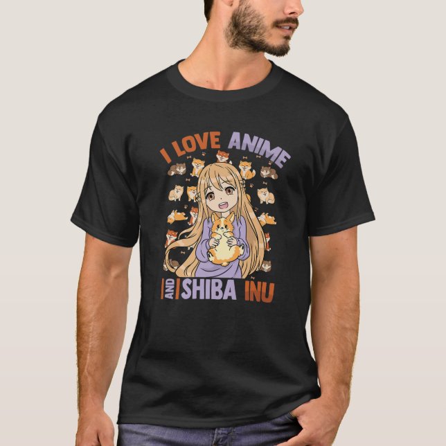Camiseta Kawaii Otaku Girl - Eu Amo Animes E Shiba Inu - C (Frente)