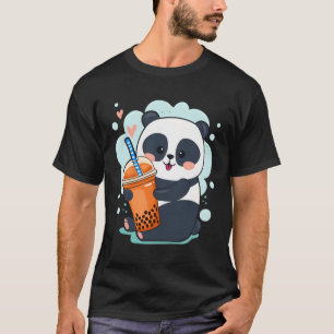 Camiseta Kawaii Panda Anime Boba Drink Bubble Tea Tapioca