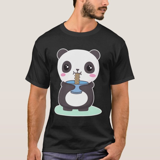 Camiseta Kawaii Panda Bear Ra Noodles Sweet Japan Anime (Frente)