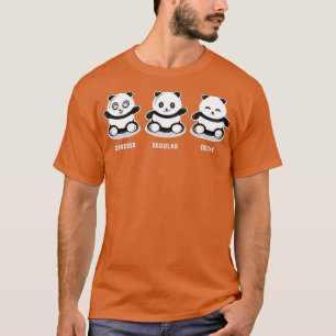 Camiseta Kawaii Panda Bears Café Engraçado Espresso Regular