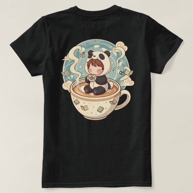 Camiseta Kawaii Panda Brew Women's Cotton Tee (Verso do Design)