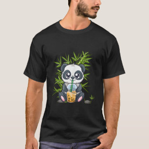 Camiseta Kawaii Panda Bubble Boba Tea Otaku Anime Japonês