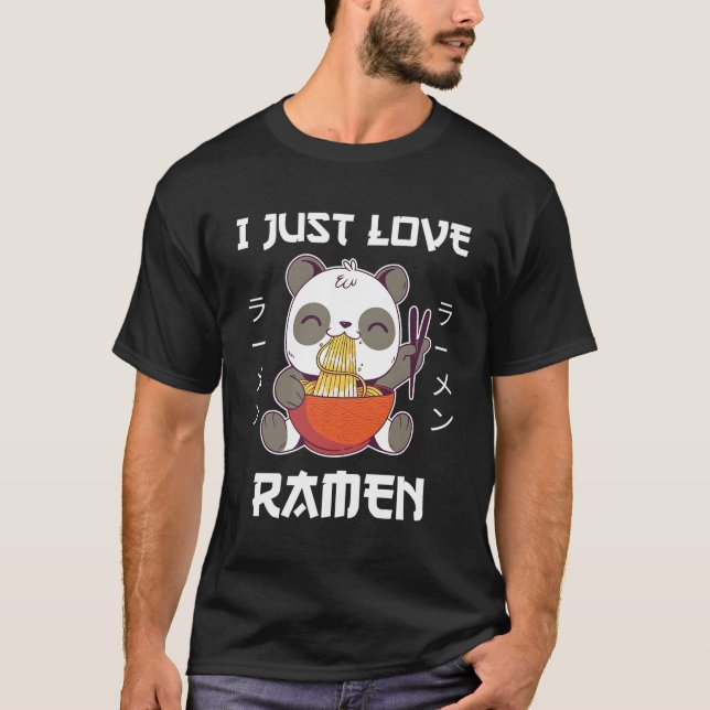 Camiseta Kawaii Panda Come Ra Eu Adoro Ra Estilo Japonês (Frente)