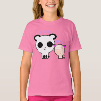 Camiseta Kawaii Panda e Kitten T shirt