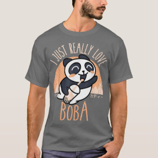 Camiseta Kawaii Panda Eu Adoro Boba Anim Japonês