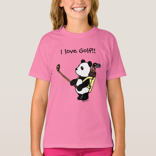Camiseta Kawaii Panda Golfer (Frente)