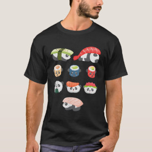 Camiseta Kawaii Panda Hug Sushi
