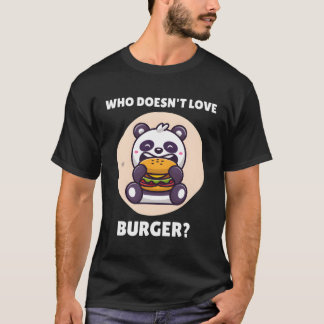 Camiseta Kawaii Panda Que Não Ama Burger Panda