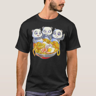 Camiseta Kawaii Panda Ramen Japonês Nodle Anime Panda