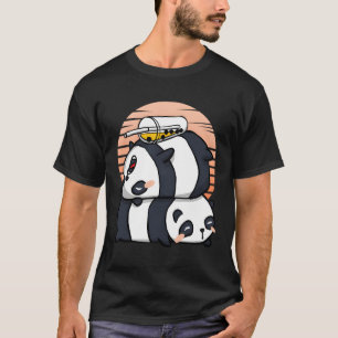 Camiseta Kawaii Pandas Boba Bubble Tea Anime Japonês