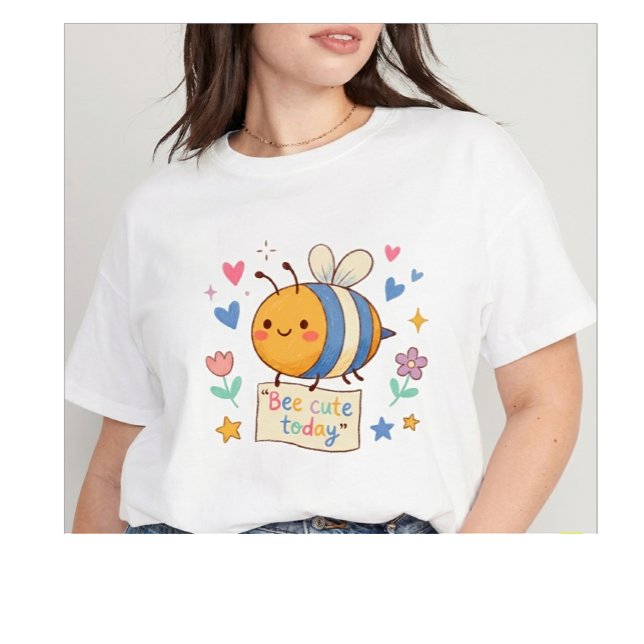 Camiseta  Kawaii Pastel Bumblebee  with "Bee Cute Today (Criador carregado)