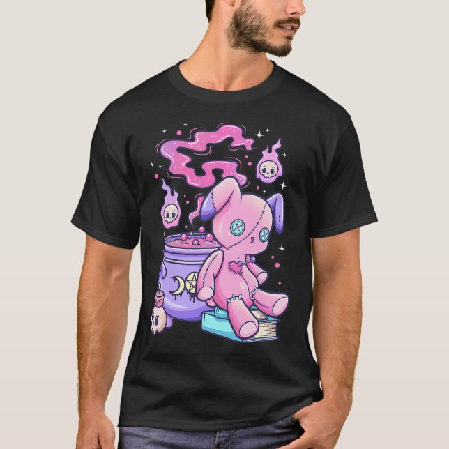 Camiseta Kawaii Pastel Goth Cute Creepy Witchy Bear Shirt (Frente)