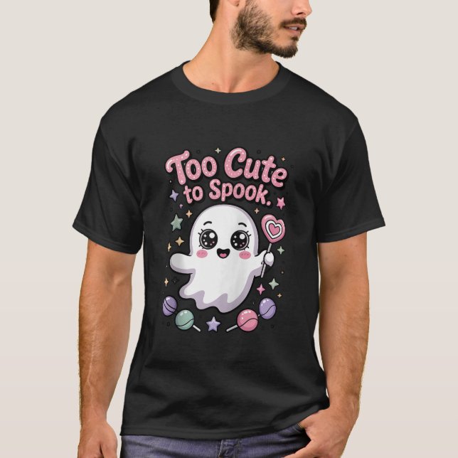 Camiseta Kawaii Pastel Goth Cute Spooky Ghost Halloween Zip (Frente)