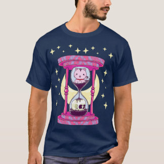 Camiseta Kawaii Pastel Goth Hourglass with Cat Skull Goth