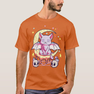 Camiseta Kawaii Pastel Gótico Gato Preto, Grito, Gato Preto