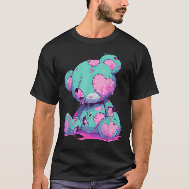 Camiseta Kawaii Pastel Gótico Testemunha Nervosa Zombie Ted (Frente)