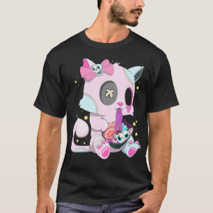 Camiseta Kawaii Pastel Gótico Witchy Cat come Ramen Cute