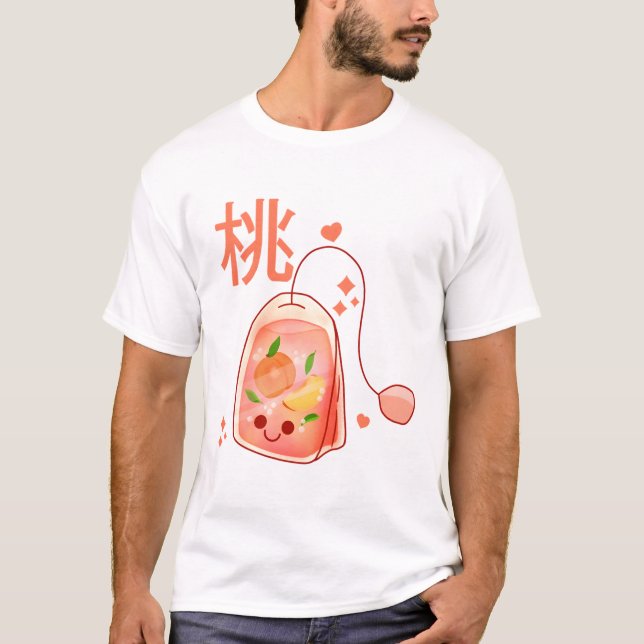 Camiseta Kawaii Peach Tea Bag (Frente)