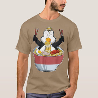 Camiseta Kawaii Penguin Japonês Ramen Noodles I Otaku Anim