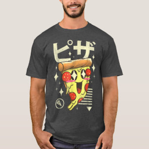 Camiseta Kawaii Pizza Cute Japonês Comidas Pizza Amantes