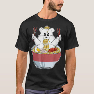 Camiseta Kawaii Polar Bear Ramen Noodles I Otaku Anime Pola