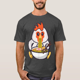 Camiseta Kawaii Ramen Cute Anime Galinha Otaku Japonês Noo