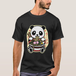 Camiseta Kawaii Ramen Cute Anime Panda Japonês Asiático Noo
