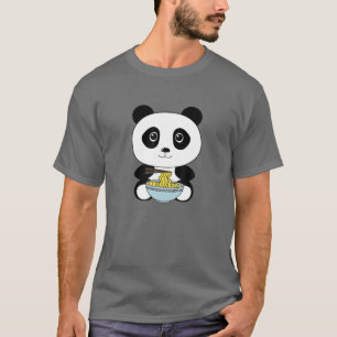 Camiseta Kawaii Ramen Cute Anime Panda Japonês Pho Noodles