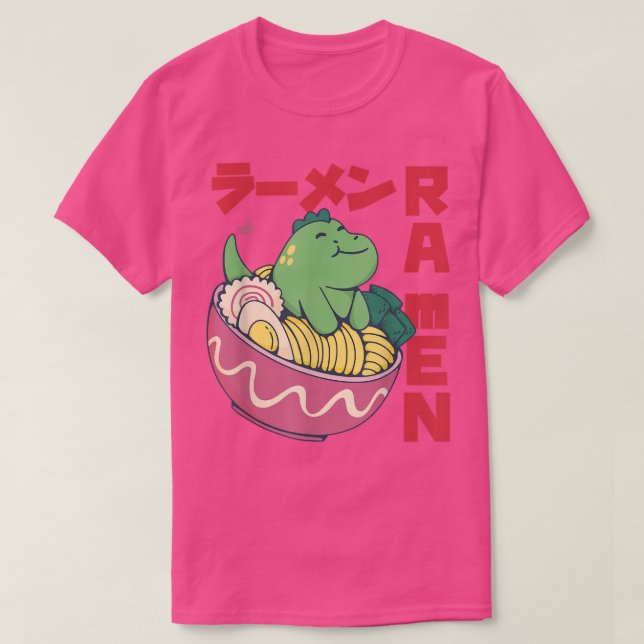 Camiseta Kawaii Ramen Dinosaur (Frente do Design)