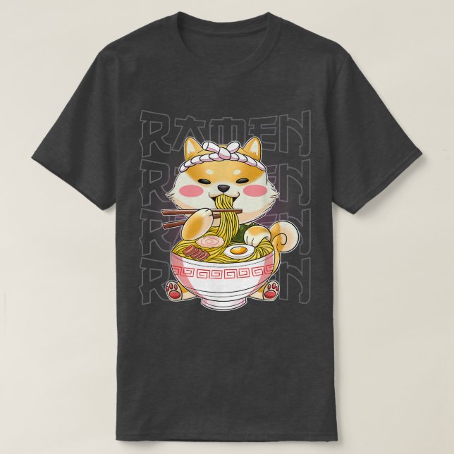 Camiseta Kawaii Ramen Japonês Noodles Cute Hedgehog (Frente do Design)
