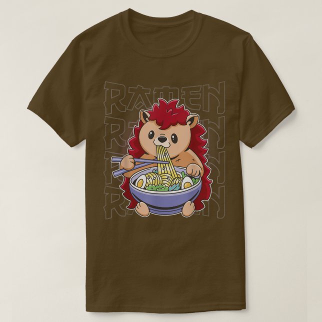 Camiseta Kawaii Ramen Japonês Noodles Cute Shiba Inu (Frente do Design)