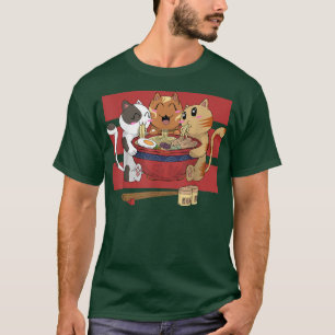 Camiseta Kawaii Ramen Noodl Japanes Comida Ramen Cat Power