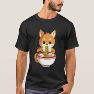 Camiseta Kawaii ramen shiba inu   presente de amante de mac