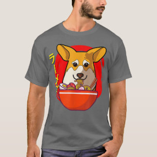 Camiseta Kawaii Ramen Welsh Corgi Noodles Japoneses 648