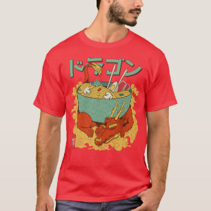 Camiseta Kawaii Ramenengraçado Japonês Noodles Dragon 75