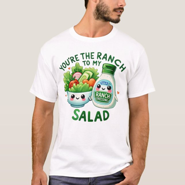 Camiseta Kawaii Ranch Dressing and Salad Art (Frente)