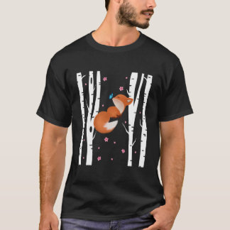 Camiseta Kawaii Raposa Japonesa Flor de Cerejeira Sakura Bé