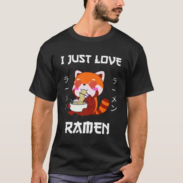 Camiseta Kawaii Red Panda Come Ra Eu Amo Ra Japonês S (Frente)
