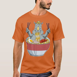 Camiseta Kawaii Rhino Japonês Ramen Noodles I Otaku Anime