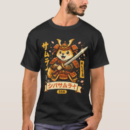 Camiseta Kawaii Samurai Dog Cartoon Art