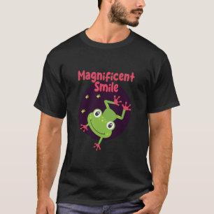 Camiseta Kawaii sapo engraçado e feliz sorrindo